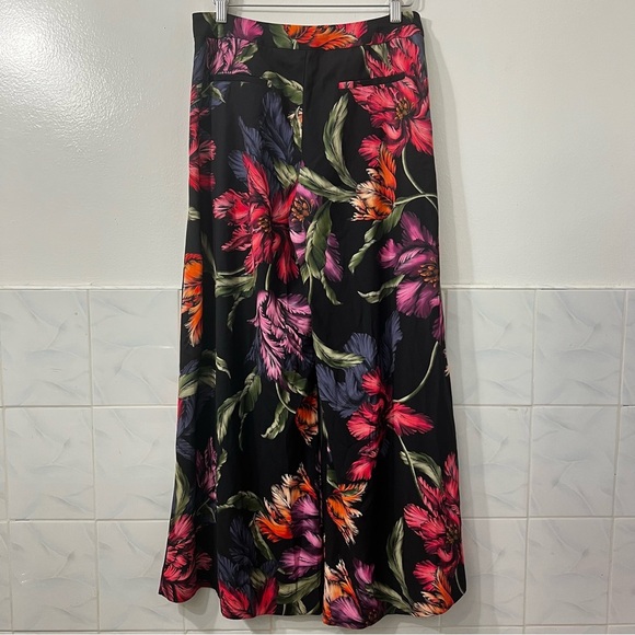 Women’s M Wide Leg Pleated Pants Dark Floral Fairy Grunge Boho Whimsigoth Office - Picture 6 of 9